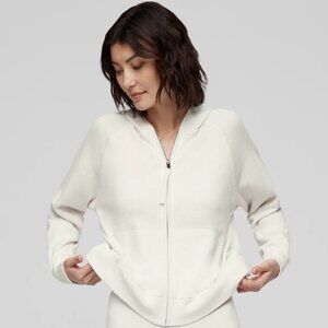 Karen Kane Off White Soft Zip Up Sweater Sz M
